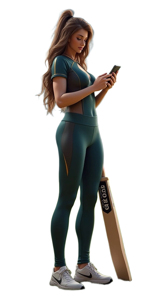 best fantasy app cricket girl holding phone
